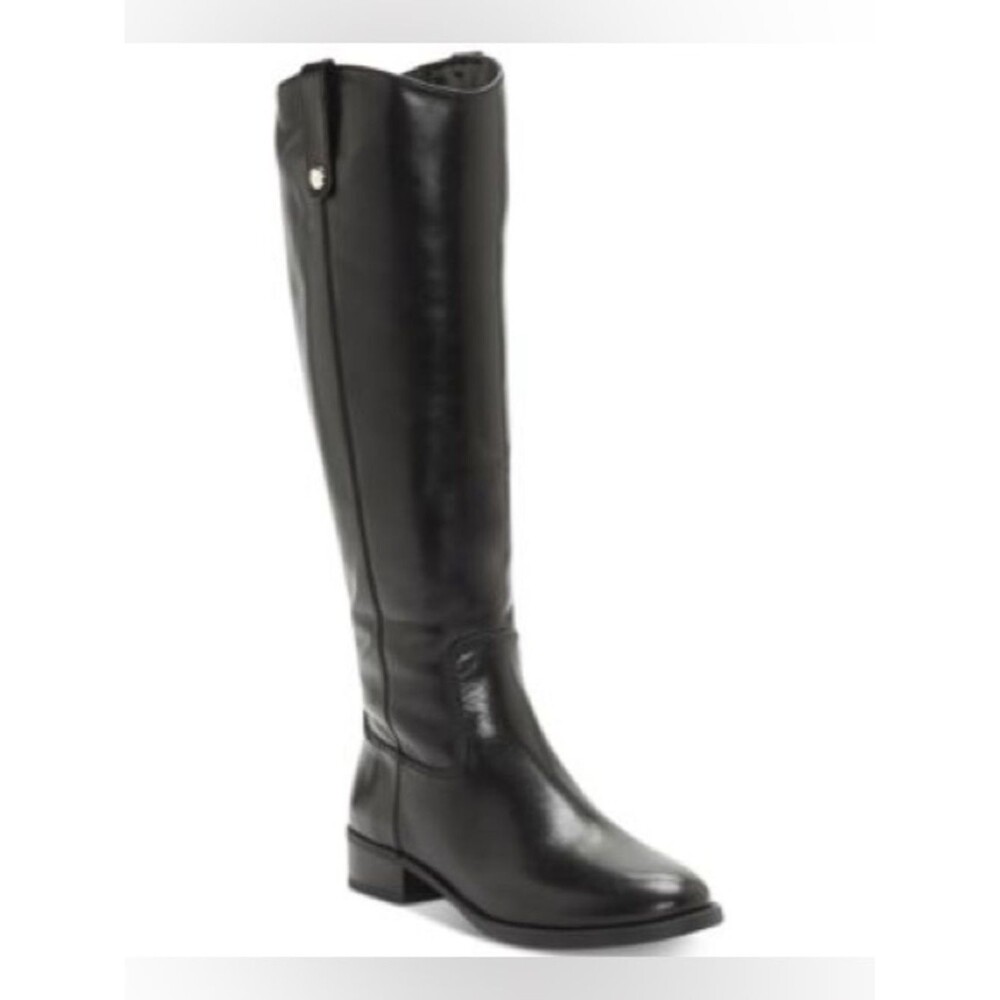 INC International Concepts Women's Fawne Black Leather Riding Boots NWOB Size 5